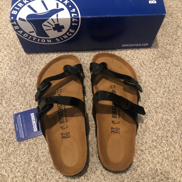 birkenstock mayari black patent